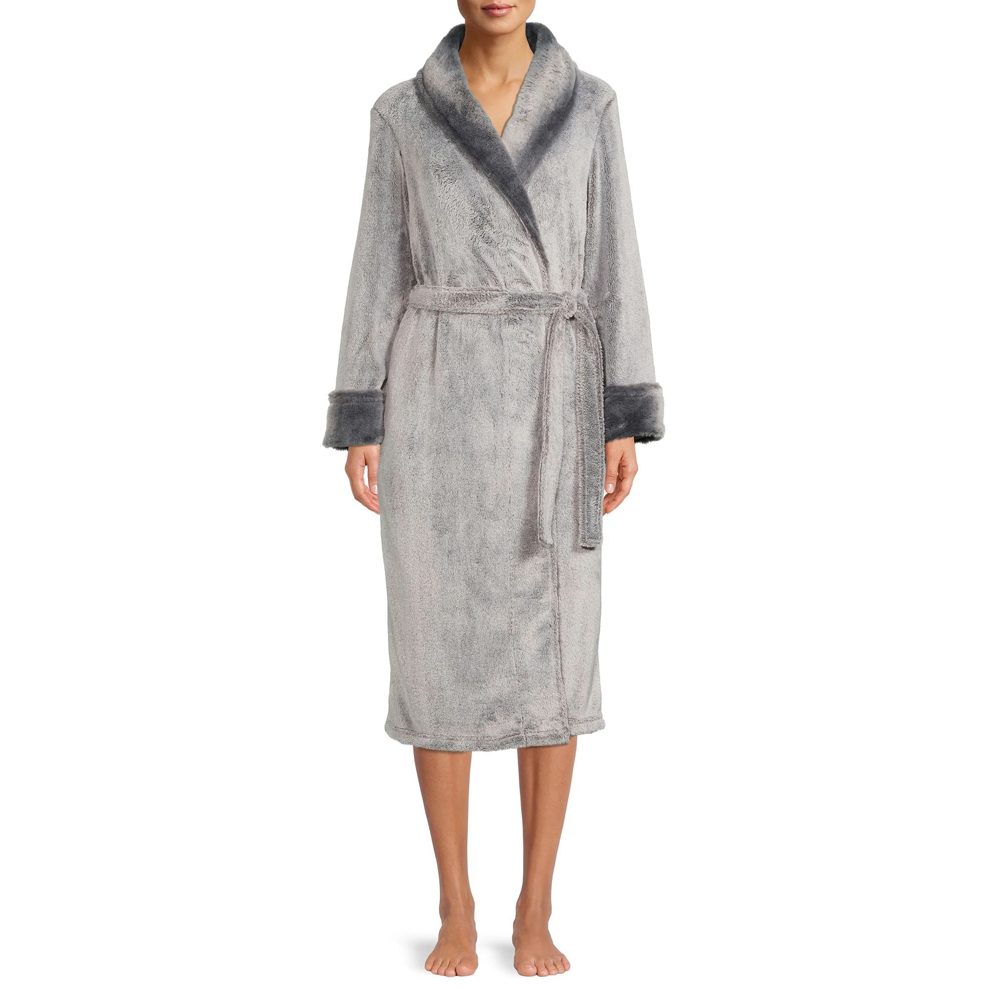 Secret Treasures Women’s and Women’s Plus Super Faux Mink Robe | Walmart (US)