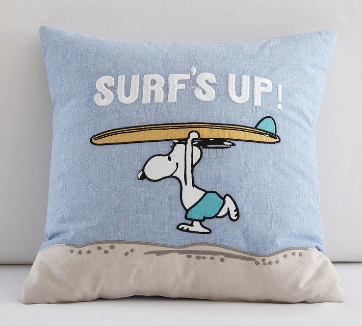 Snoopy® Surfs Up Pillow | Pottery Barn Kids