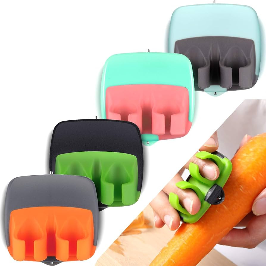Mudder 4 Pieces Finger Vegetable Palm Peeler Kitchen Fruit Potato Peeler with Comfortable Rubber ... | Amazon (US)