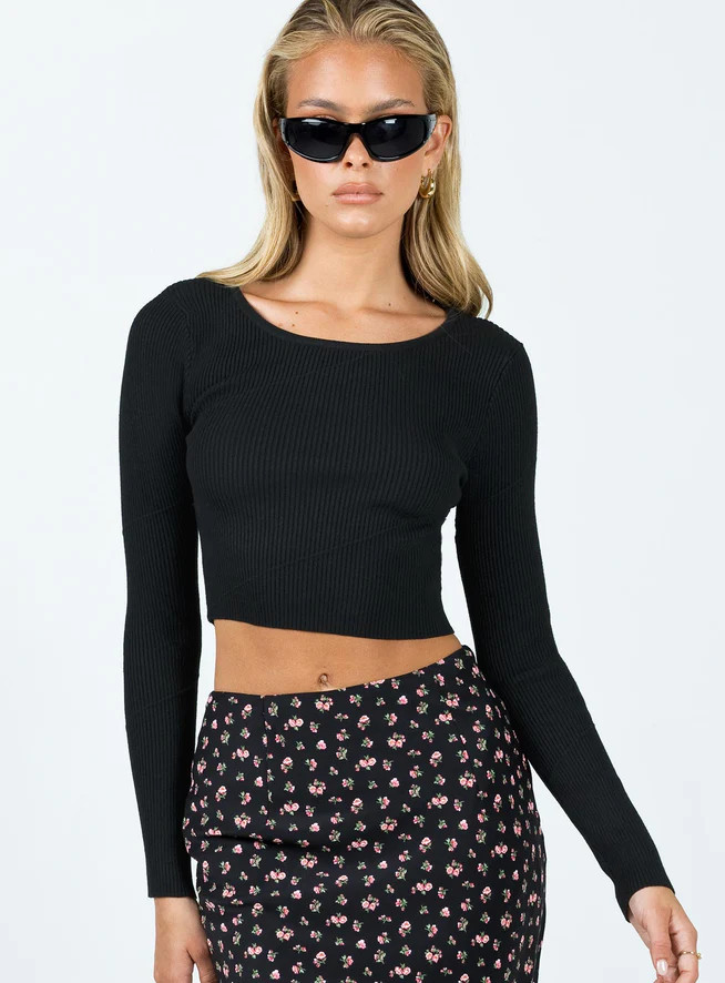 Brunz Long Sleeve Top Black | Princess Polly US
