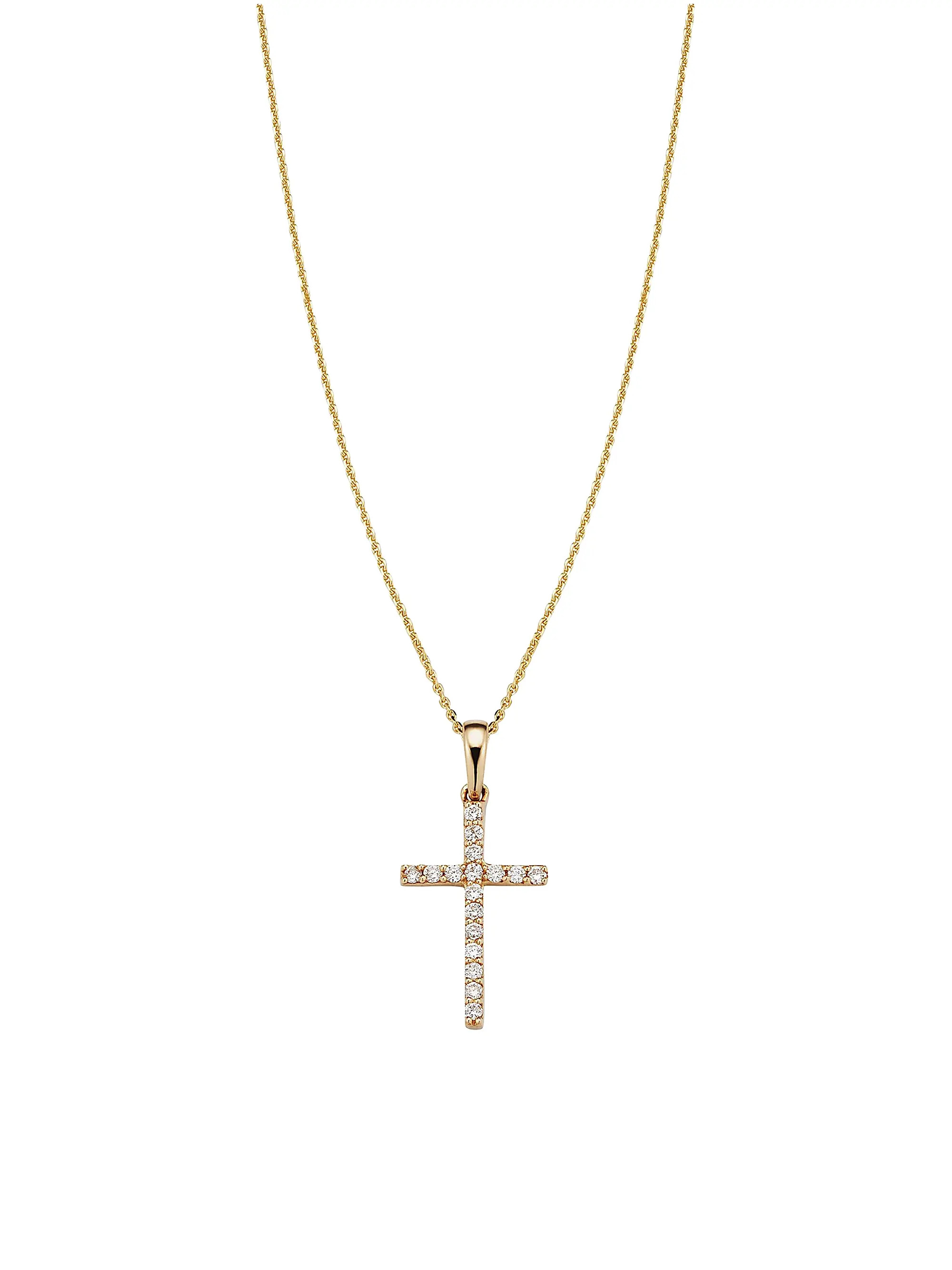 14K Yellow Gold Faith Diamond Cross Pendant Necklace | Saks Fifth Avenue