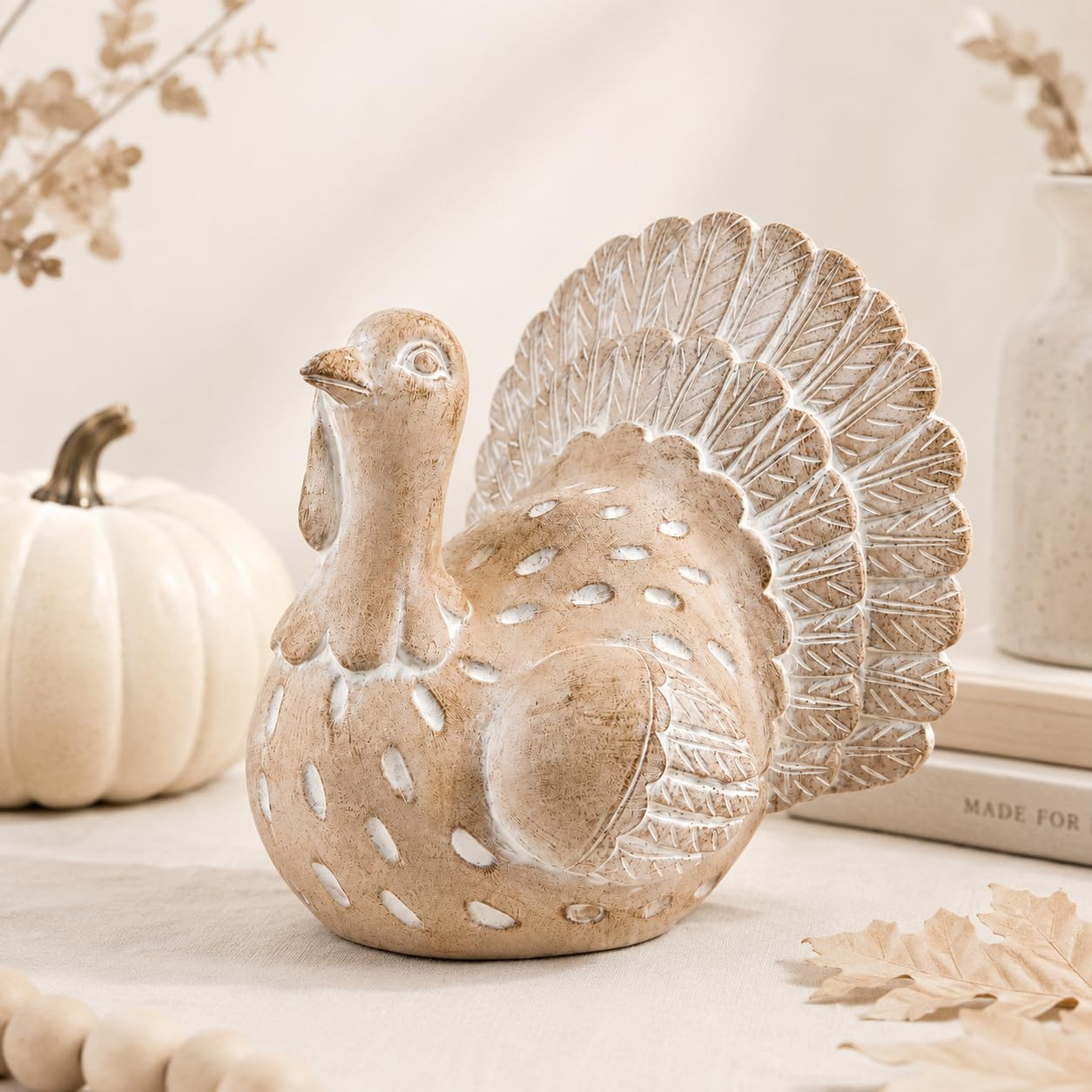 Thanksgiving Turkey Figurine, Farmhouse Harvest Table Decorations for Home | Amazon (US)