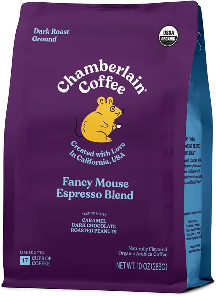 Chamberlain Coffee Fancy Mouse Espresso Blend - Extra Bold, Dark Roast Ground Coffee Beans with N... | Amazon (US)