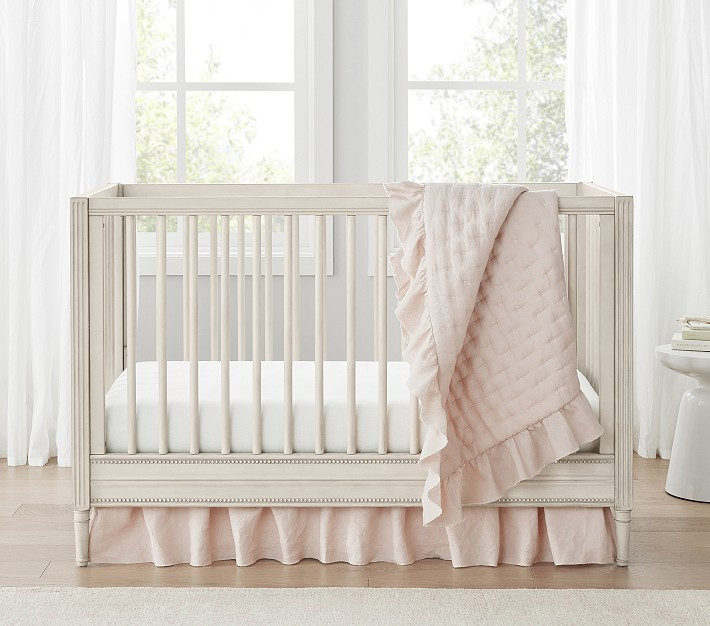 Ruffle European Linen Baby Quilt | Pottery Barn Kids