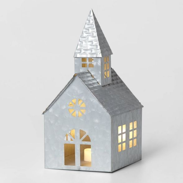 Galvanized Church Decorative Figurine Sliver - Wondershop™ | Target