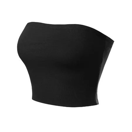 Made by Olivia Women's Casual Solid Double Layered Strapless Basic Tube Top | Walmart (US)