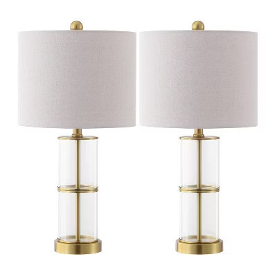 Nalla 22.5" Table Lamp (Set of 2) - TBL4621 - Clear/Brass - Safavieh | Target