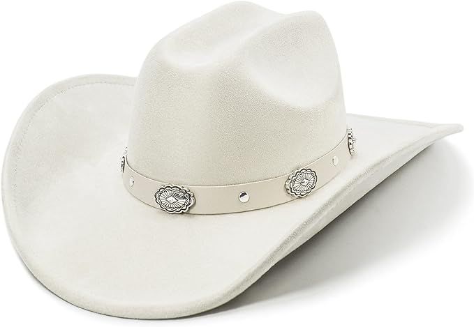 FLUFFY SENSE. Cowboy Hat for Women and Men with Shapeable Wide Brim - Felt Cattleman Western Hats... | Amazon (US)