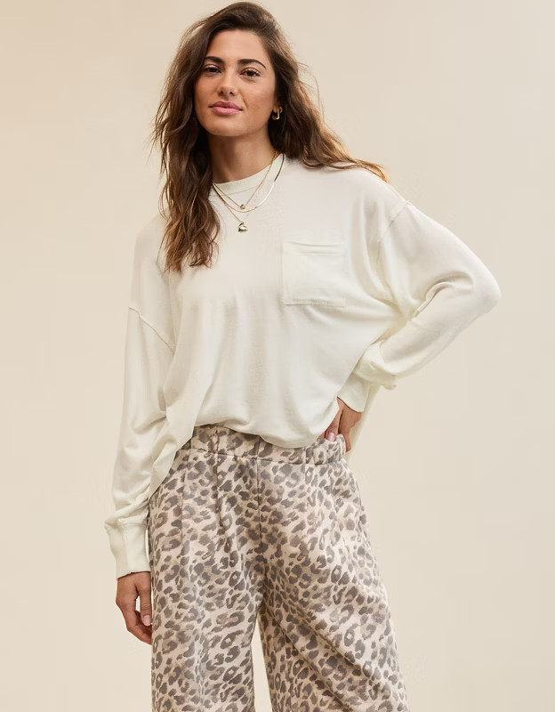 Aerie Happy Snit Pocket T-Shirt | Aerie