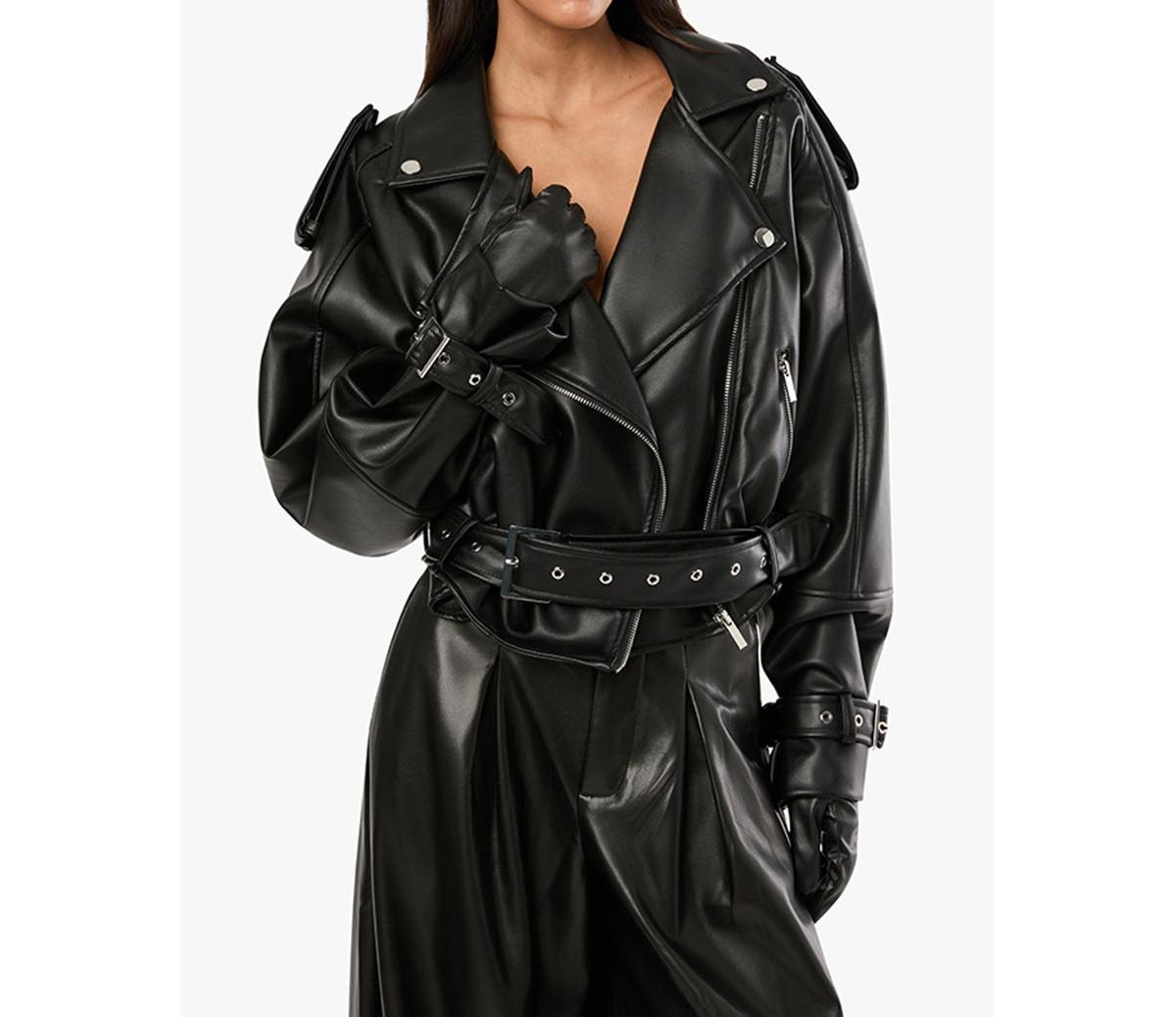 WeWoreWhat Women's Cropped Moto Jacket - Black | Macy's