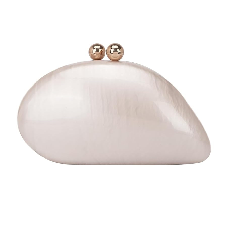 Acrylic Shell Shaped Bag Luxury Marble Clutch Evening Purses for Women Glitter Handbag for Weddin... | Amazon (US)