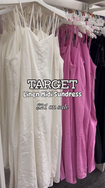 The cutest linen sundress is on sale for only $21!! I’m wearing a size small in the pink and a medium in the black at 3.5 months postpartum. I think the medium fit the best because this dress doesn’t have any stretch to it. This sundress would be a great vacation piece! 

Spring dress, vacation outfit, spring outfit, Mother’s Day dress 

#LTKstyletip #LTKxTarget #LTKsalealert