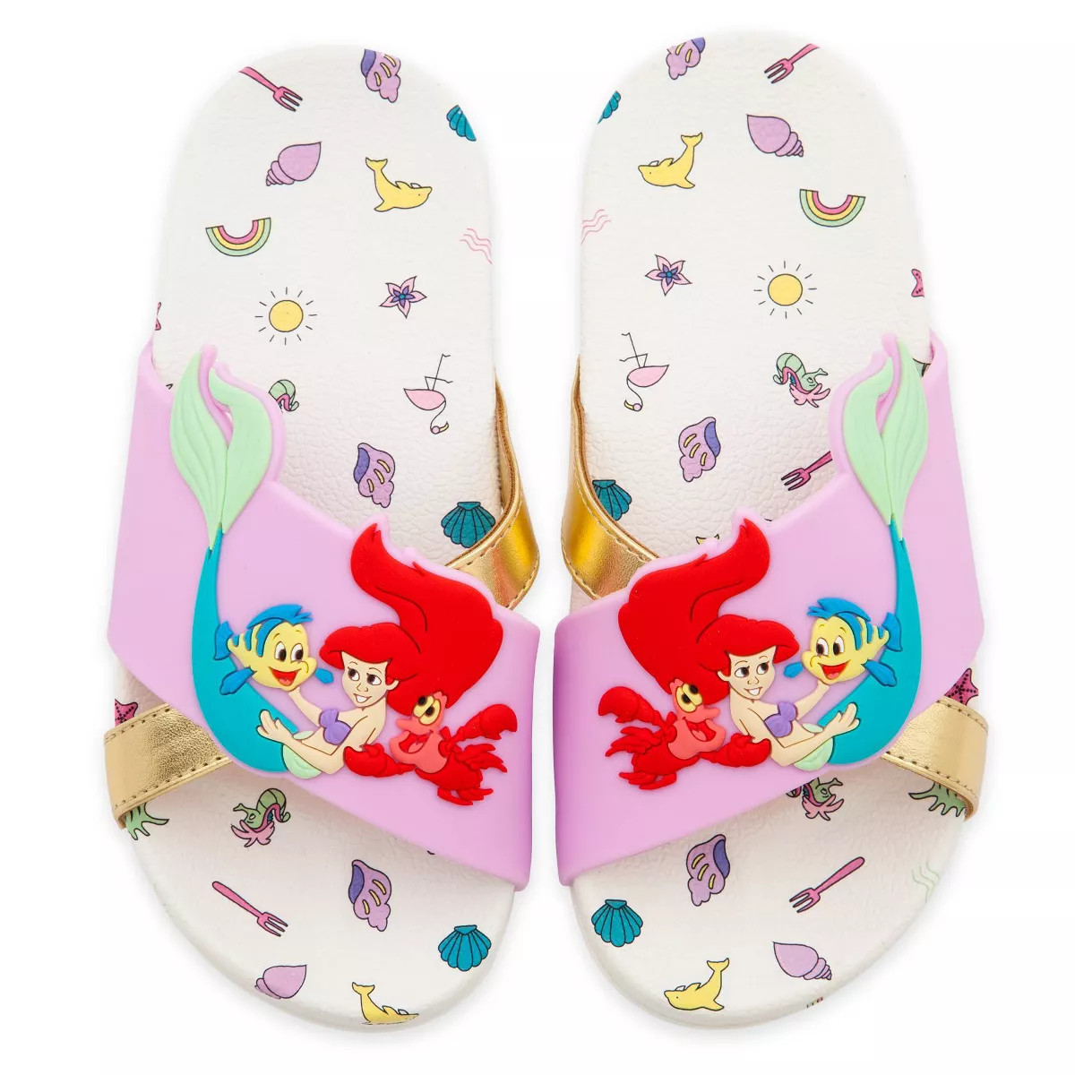Girls' The Little Mermaid Slide Sandals - Disney Store | Target