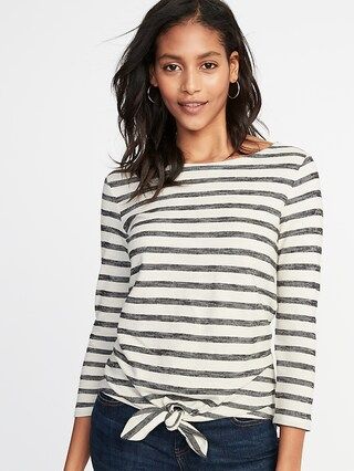 Relaxed Tie-Front Mariner Top for Women | Old Navy US