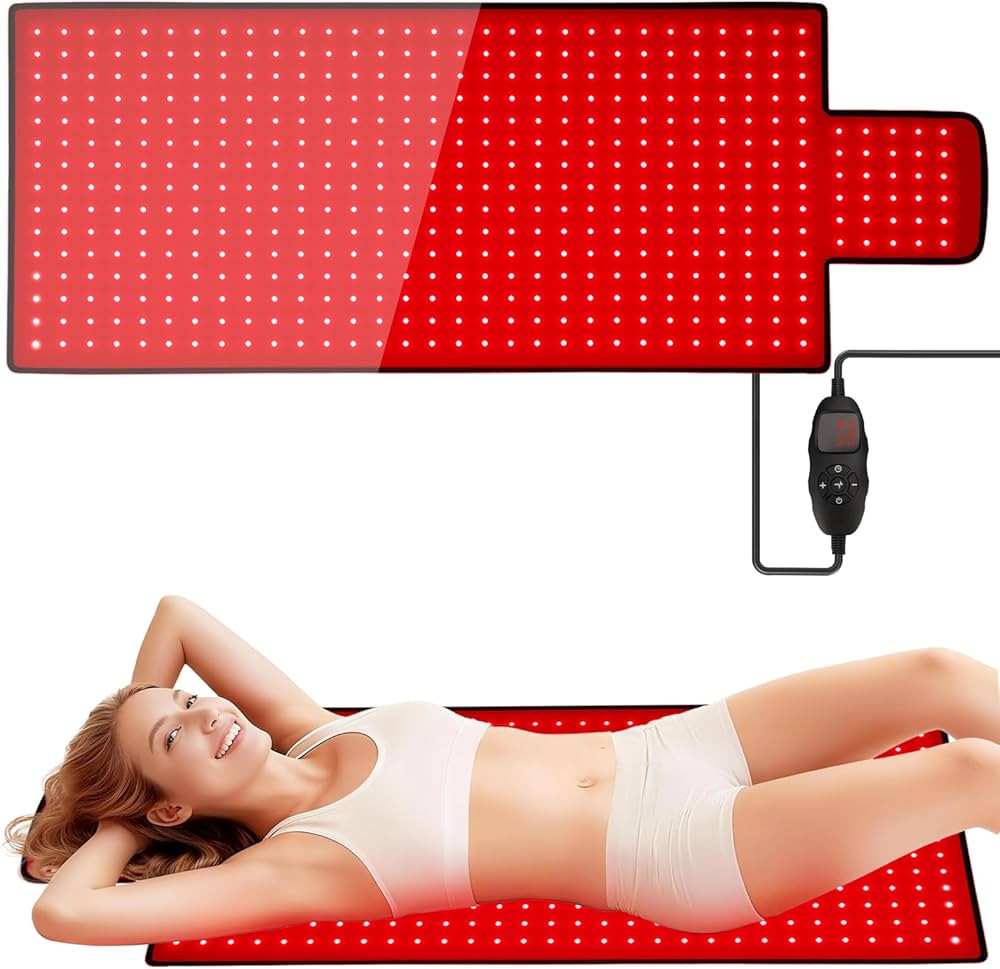 Red Light Therapy Mat for Body 41.9"x15.6", 480 LEDs Infrared Light Therapy Pad with Dual Wavelen... | Amazon (US)