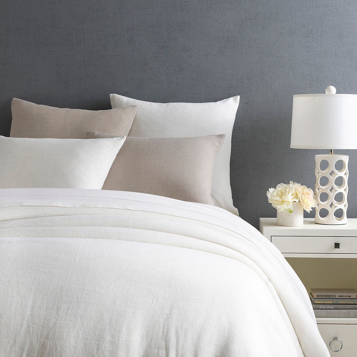 Stone Washed Linen White Duvet Cover | Annie Selke