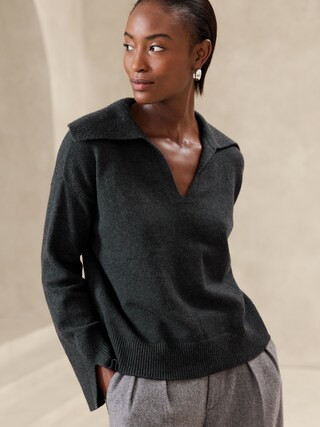 Johnny-Collar Pullover Sweater | Banana Republic Factory