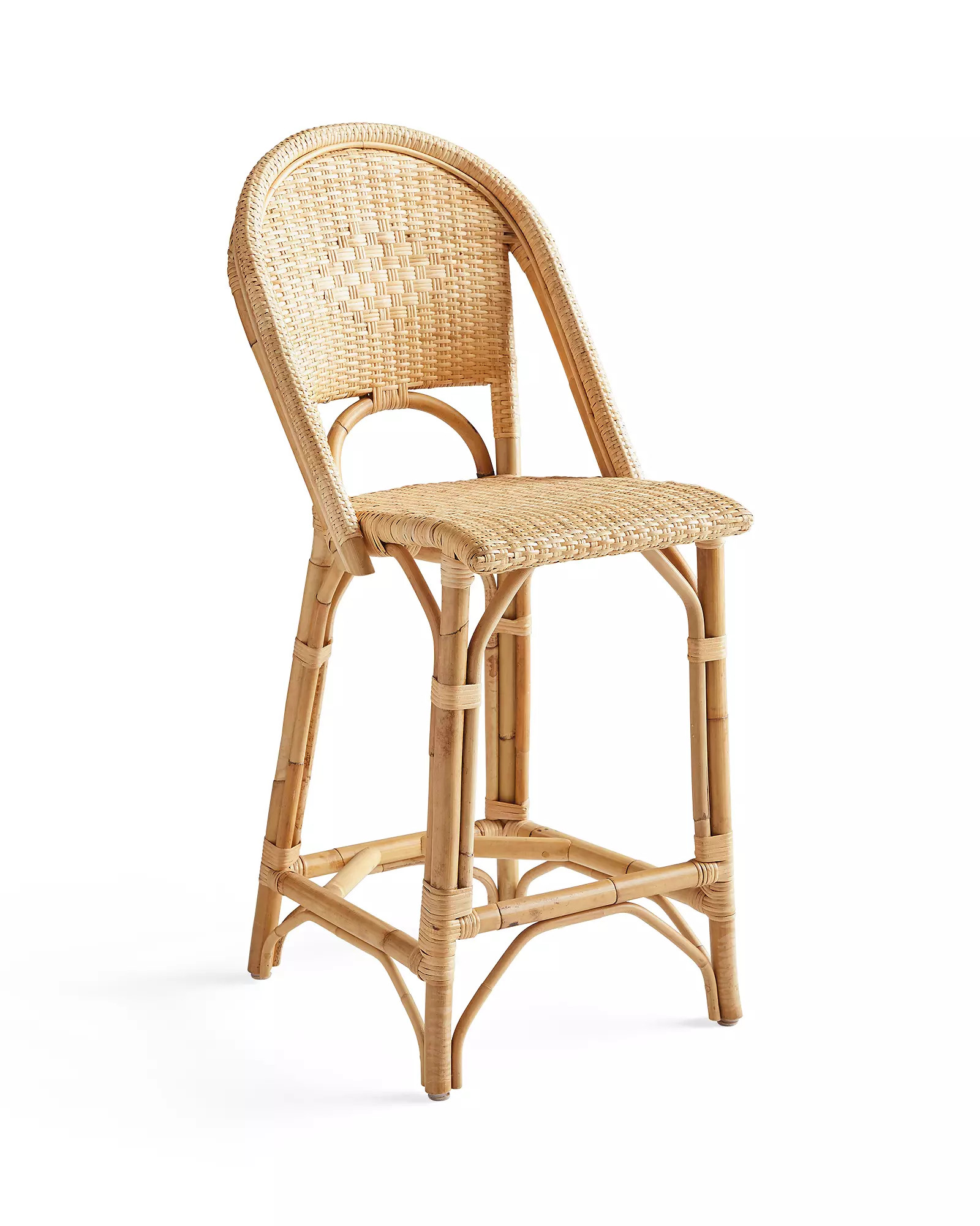 Sunwashed Riviera Rattan Counter Stool | Serena and Lily