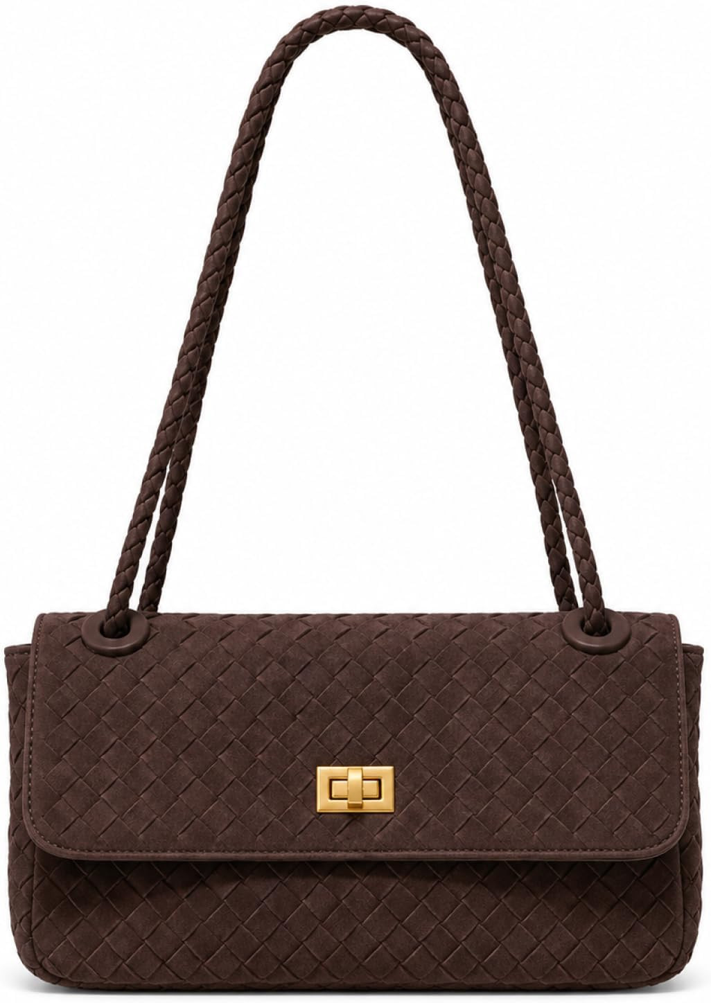Woven Suede Shoulder Bag, Large Capacity Hobo Purse & Satchel Handbags | Amazon (US)