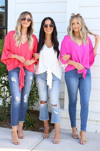 McKenna Tie-Front Blouse | Dress Up