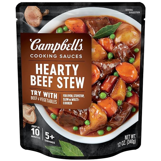 Campbell's Cooking Sauces, Hearty Beef Stew, 12 Oz Pouch | Amazon (US)
