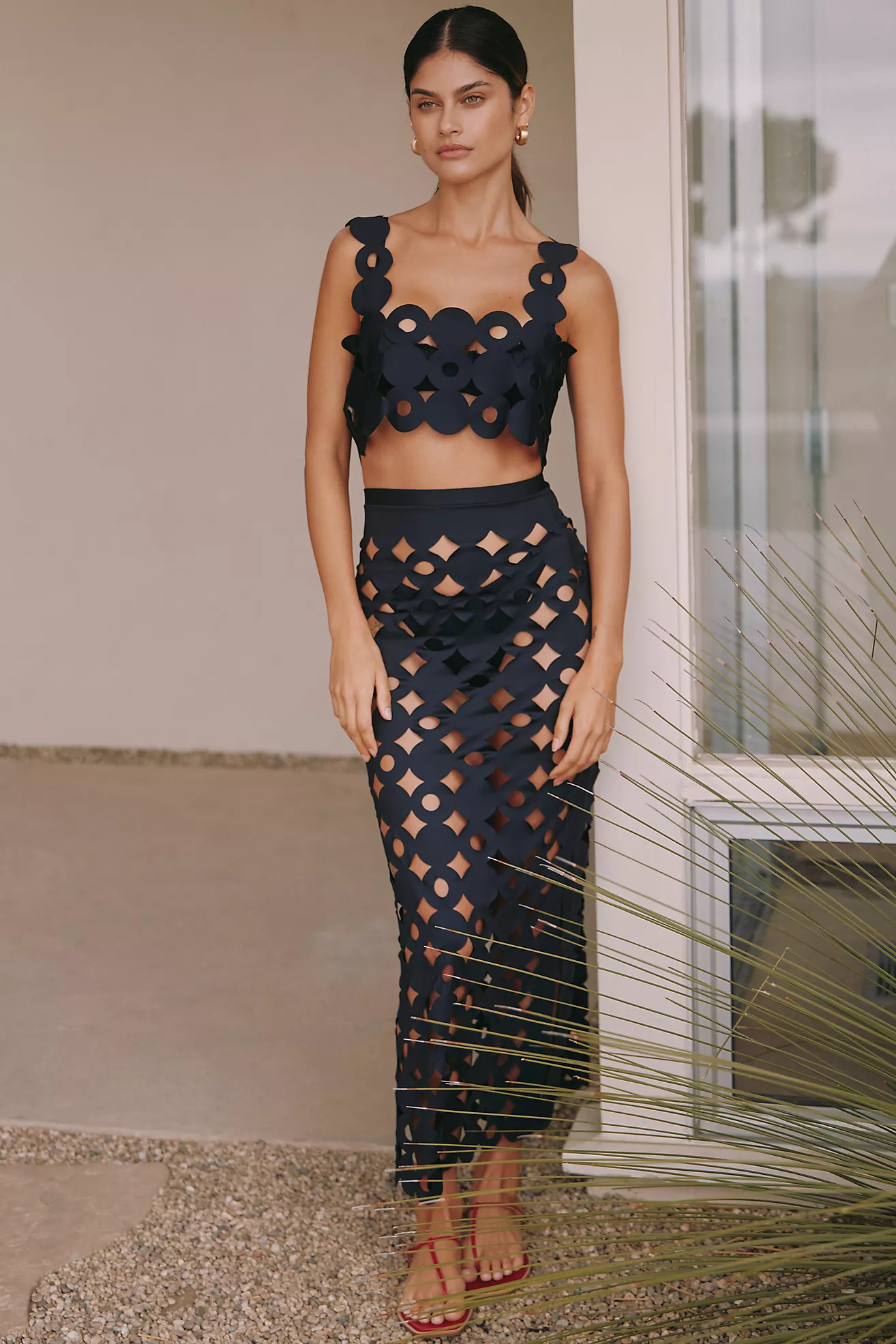 MIO CORAL Cesto do Mar Crochet Maxi Skirt | Anthropologie (US)