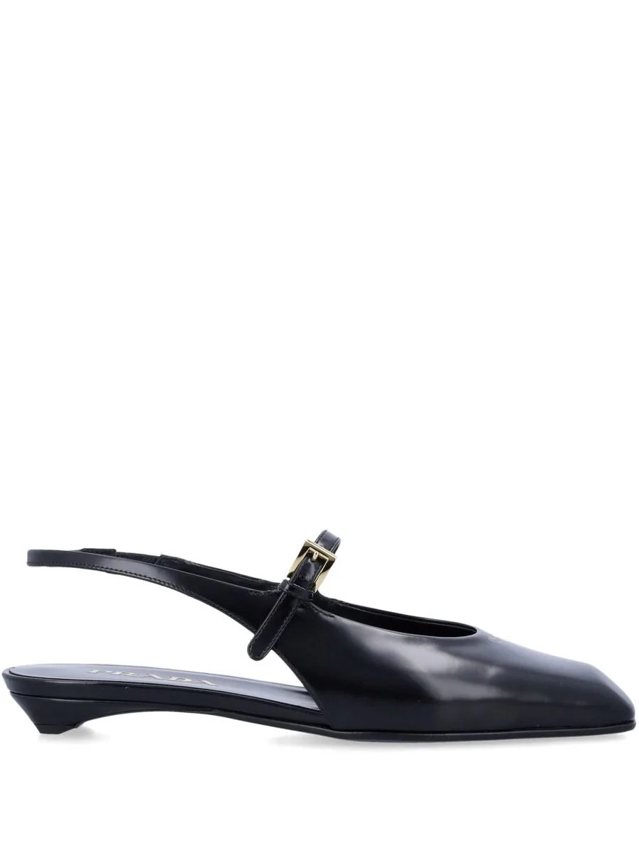 Prada Leather Slingback Ballet Flats | Baltini