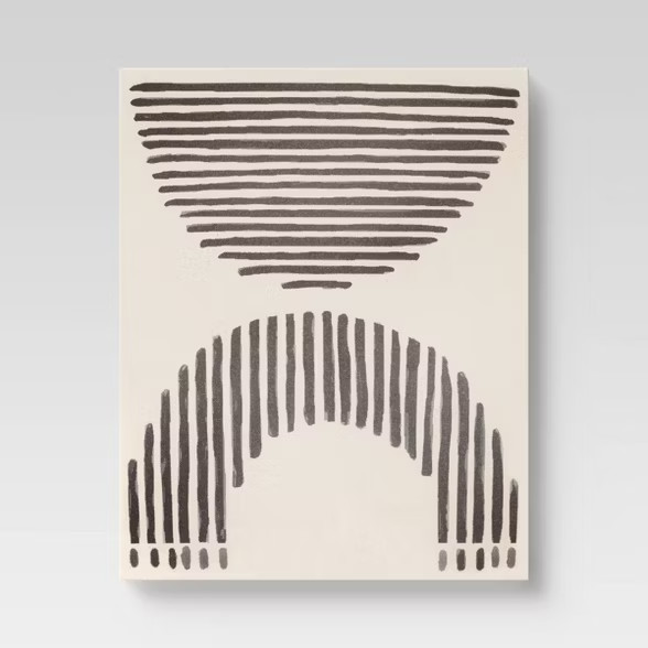 24" x 30" Lines on Linen Framed Wall Art Black - Project 62™ | Target