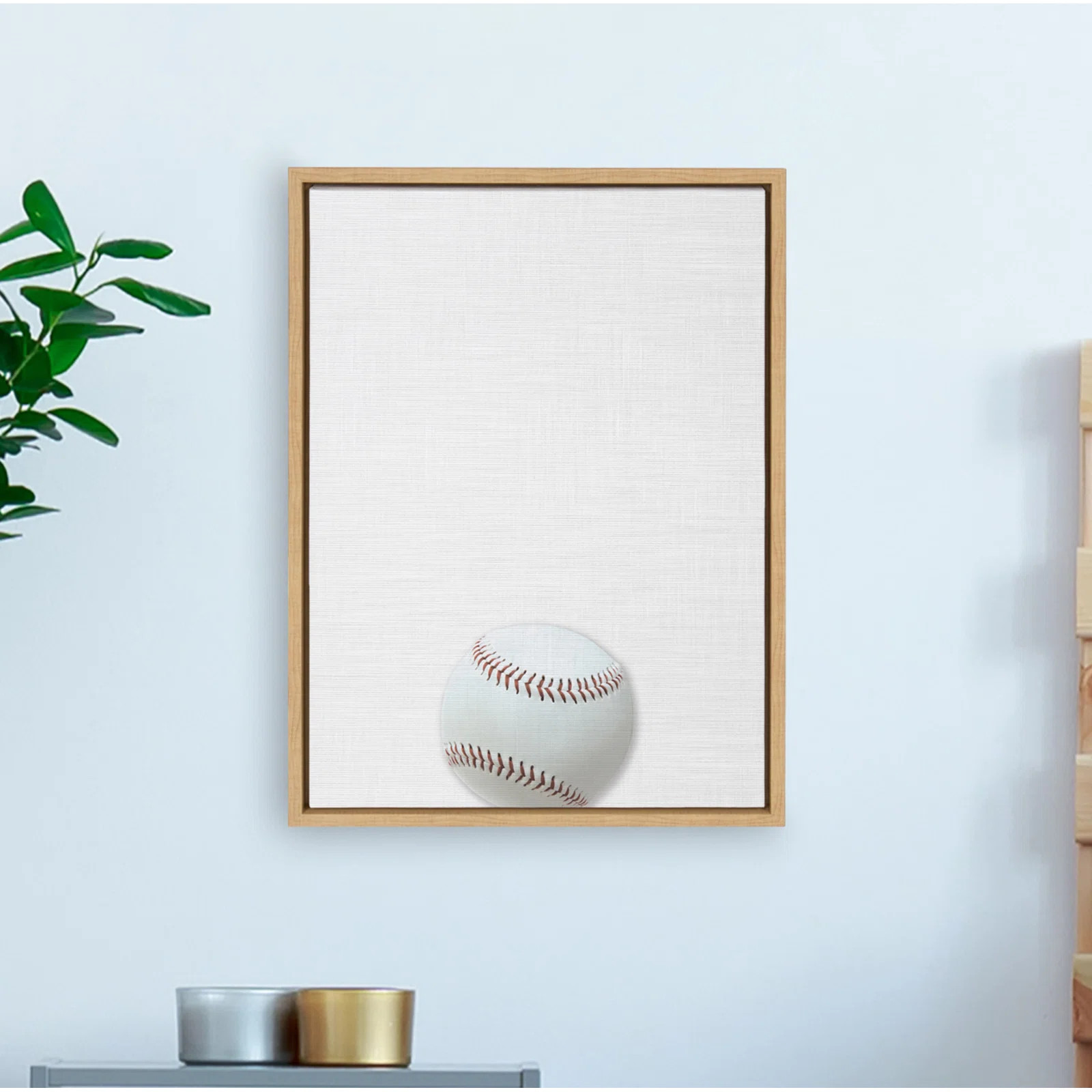 Harriet Bee Boswall 'Baseball Portrait Color' by Uniek- Floater Frame Photograph Print on Canvas ... | Wayfair North America