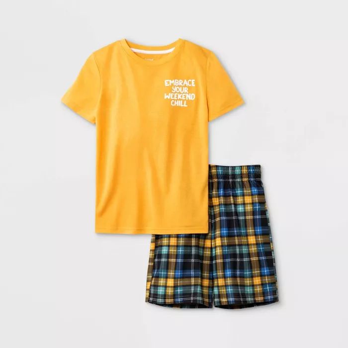 Boys' 2pc Plaid Pajama Set - Cat & Jack™ Yellow | Target