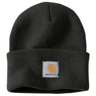 Carhartt Men's OFA Black Acrylic Hat Headwear A18-BLK | The Home Depot