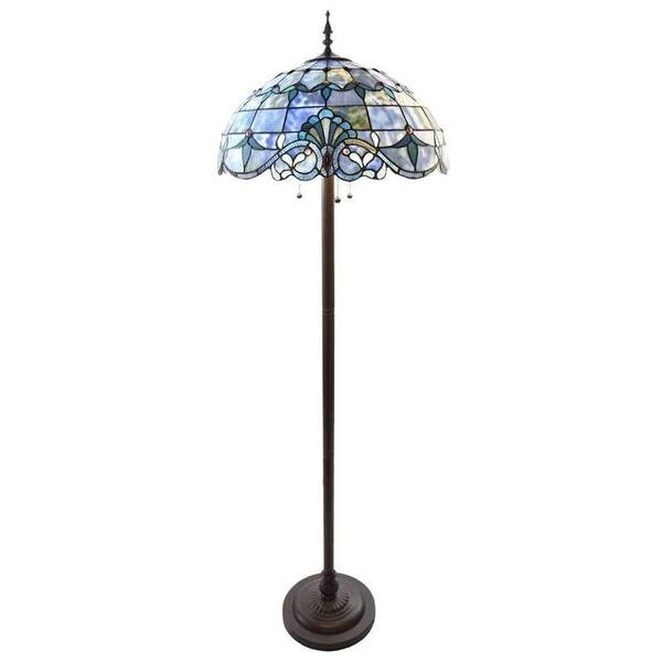 River of Goods Allistar Amber Stained Glass and Resin 3-light 64-inch High Downlight Floor Lamp -... | Bed Bath & Beyond