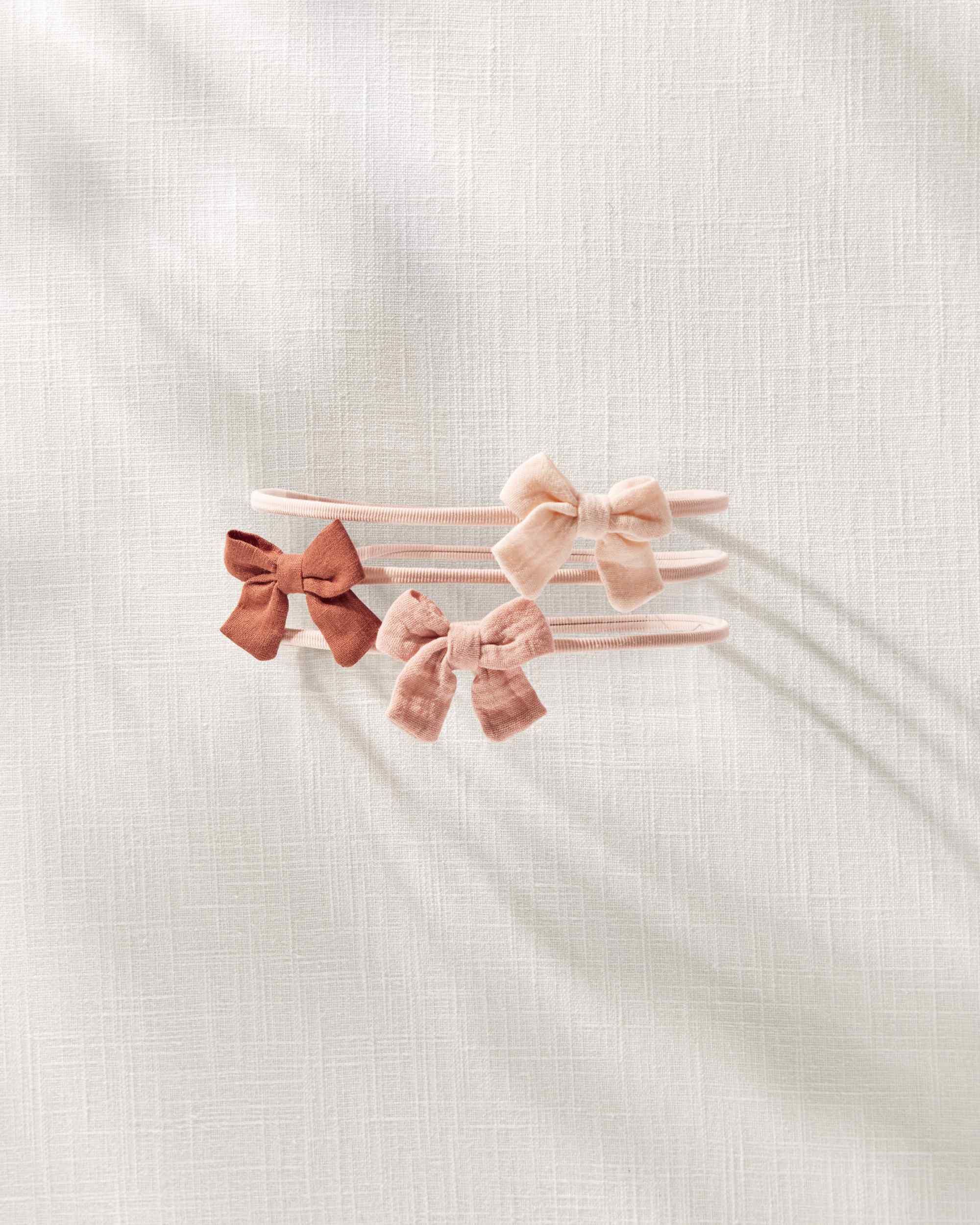 Blush/Ivory Baby Hilary Duff 3-Pack Bow Headwraps | carters.com | Carter's