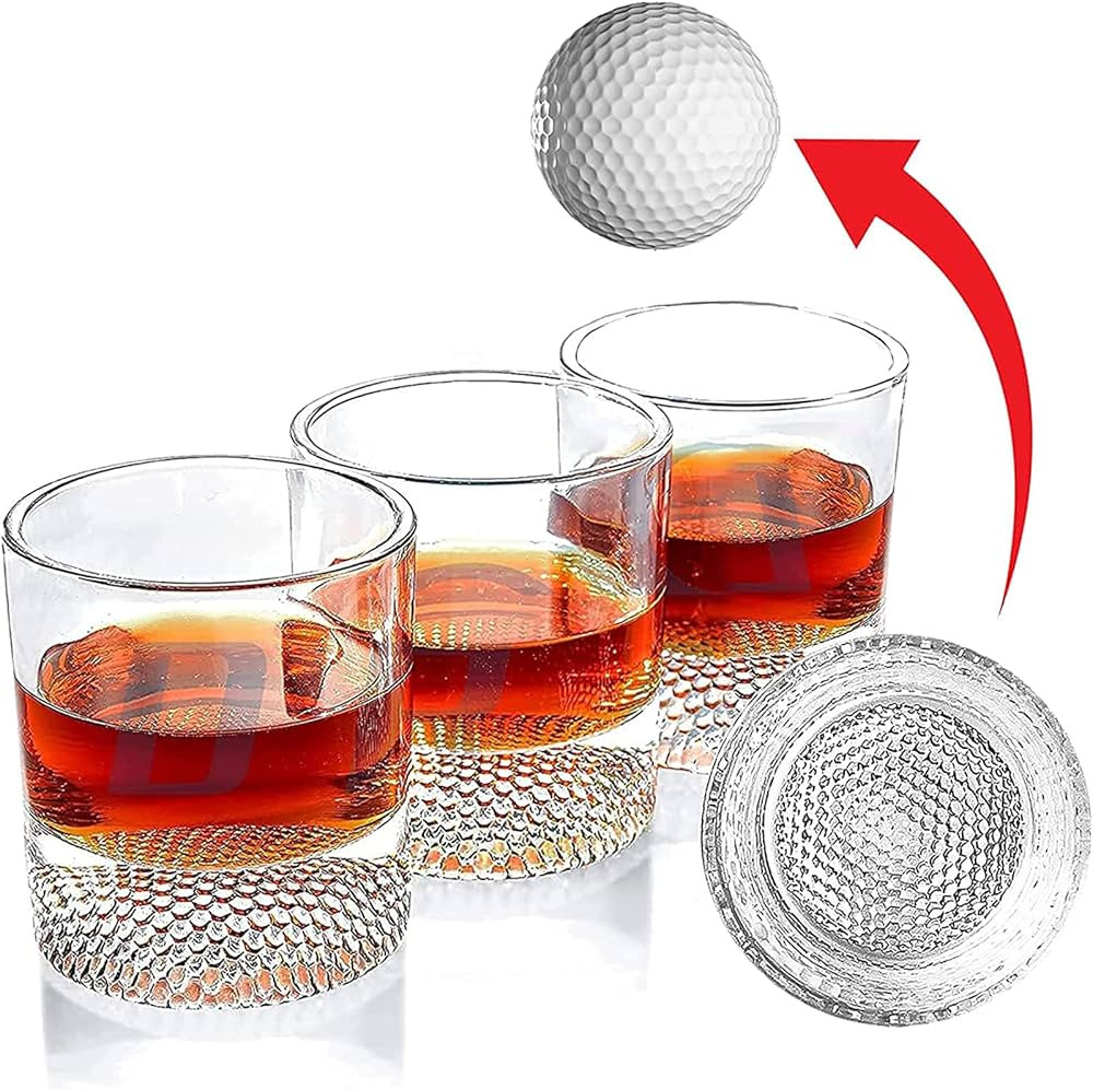 The Wine Savant Golf Ball Whiskey Glasses Set of 2-8oz Golf Gifts - Unique Whiskey Golf Glasses S... | Amazon (US)