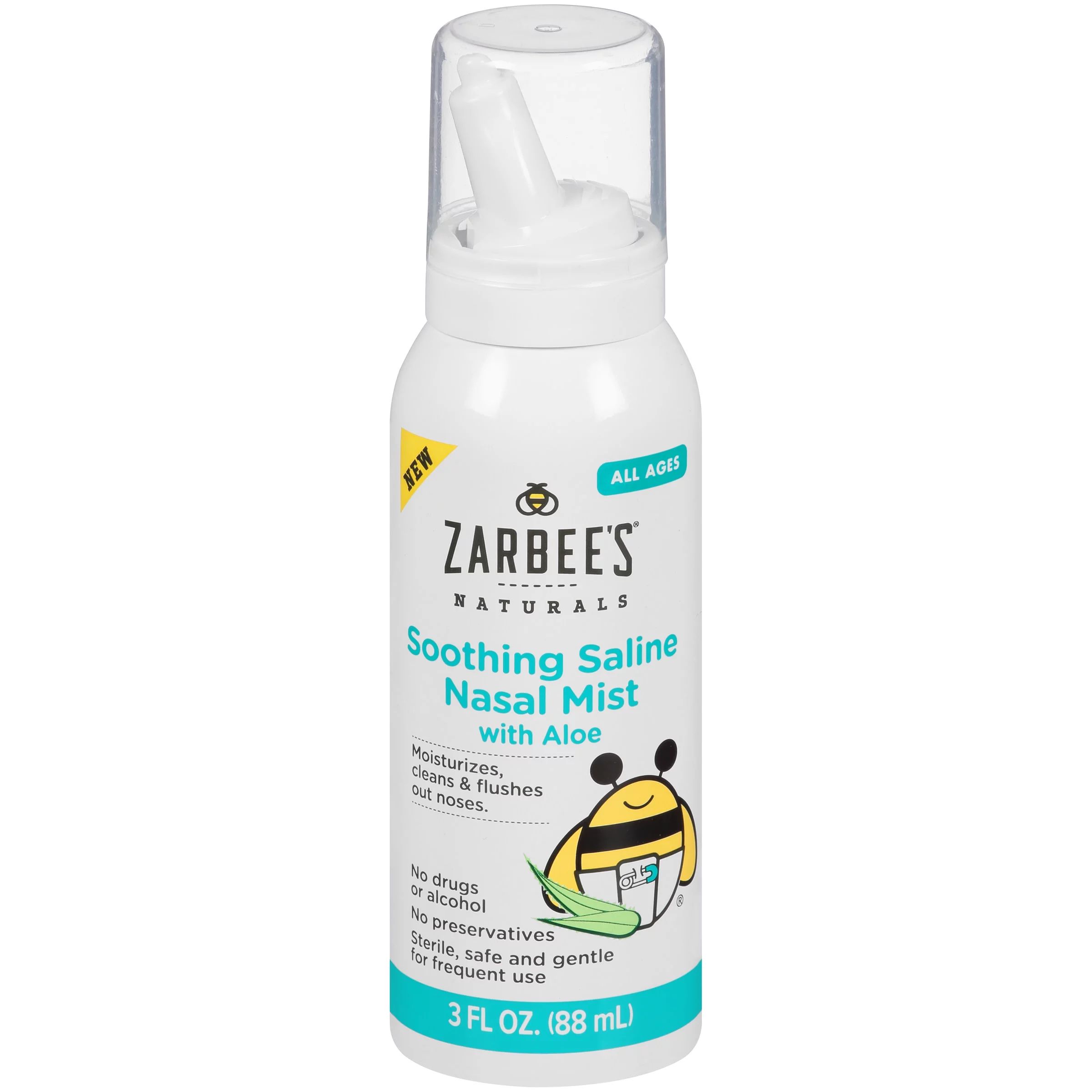 Zarbee's Naturals Soothing Saline Nasal Mist with Aloe, 3 Ounce Canister - Walmart.com | Walmart (US)