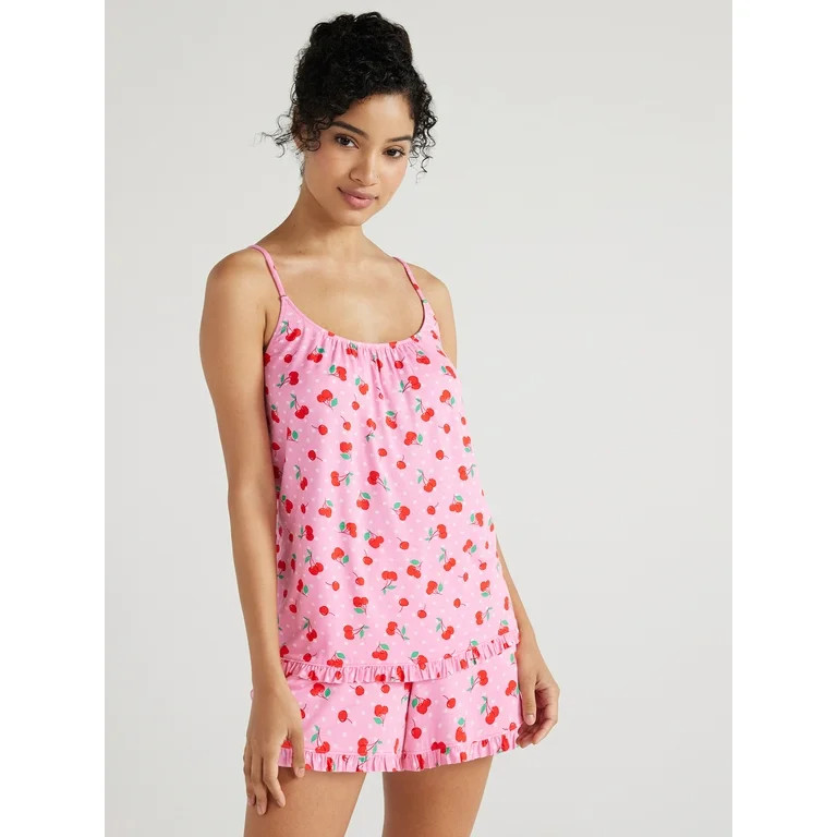 Joyspun Women’s Knit Camisole and Shorts Pajama Set with Pockets, 2-Piece, Sizes S to 3X | Walmart (US)