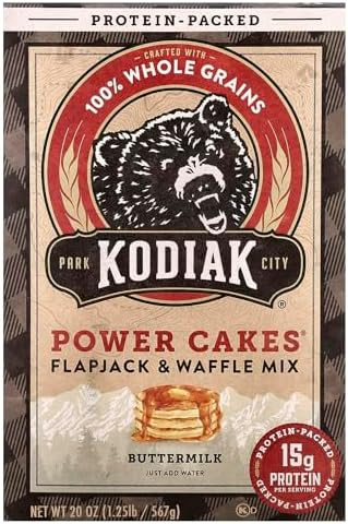Kodiak, Power Cakes Flapjack and Waffle Mix, 20 Ounce | Amazon (US)
