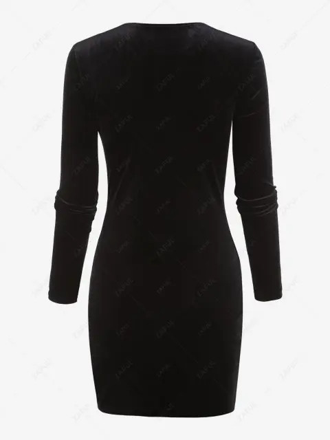 Solid Color Bodycon Sexy Underwire Velvet Dress | ZAFUL (Global)