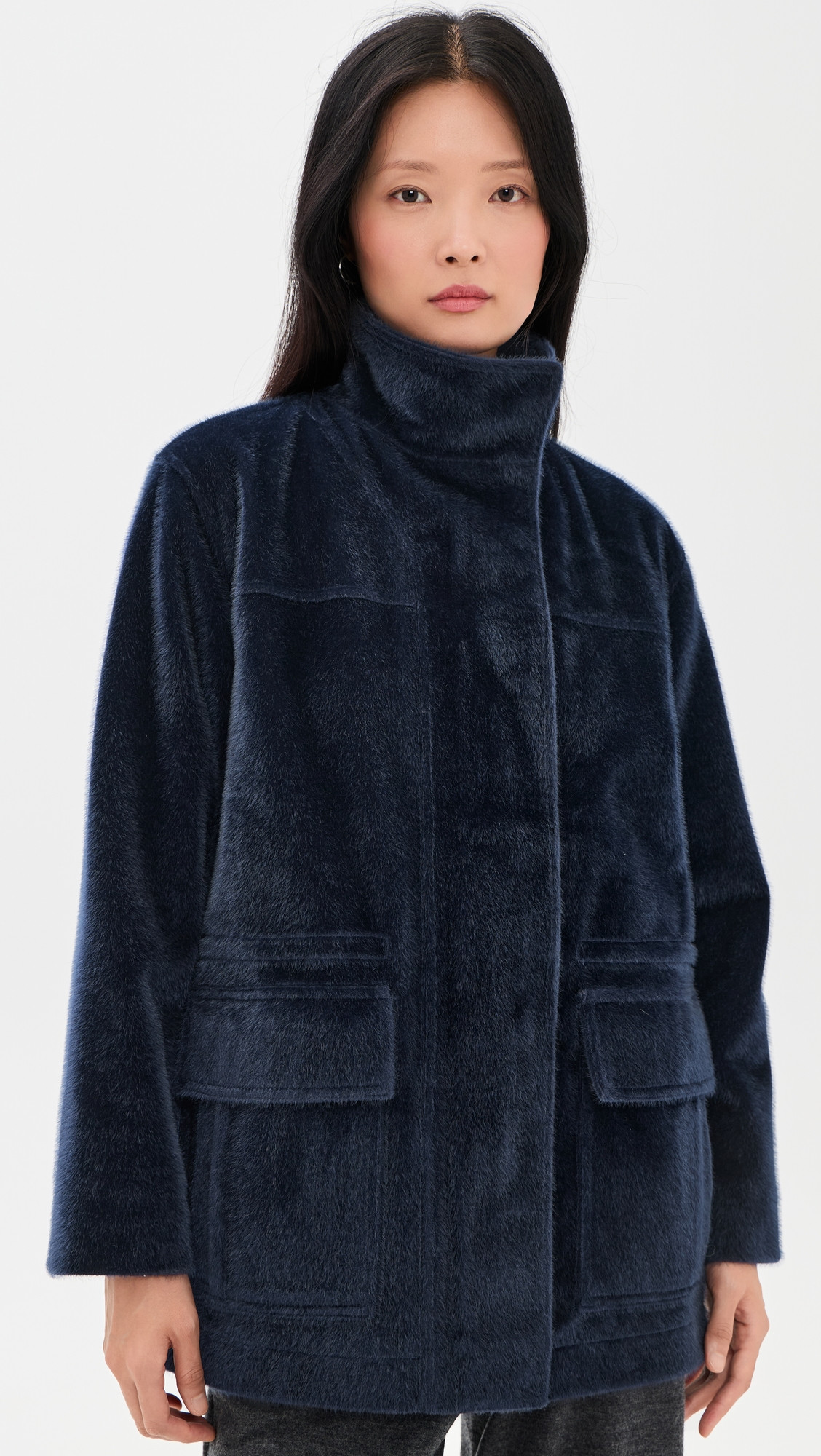 Apparis Edie Pony Parka Navy Blue XS | Shopbop