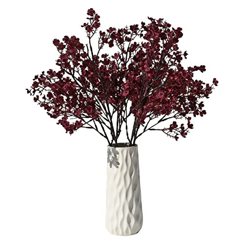 Mandy's Burgundy Artificial Baby’s Breath Flowers 6 Bundles Silk Gypsophila with Bendable Stems for Fall Centerpiece Wedding Decor and Table Arrangements | Amazon (US)