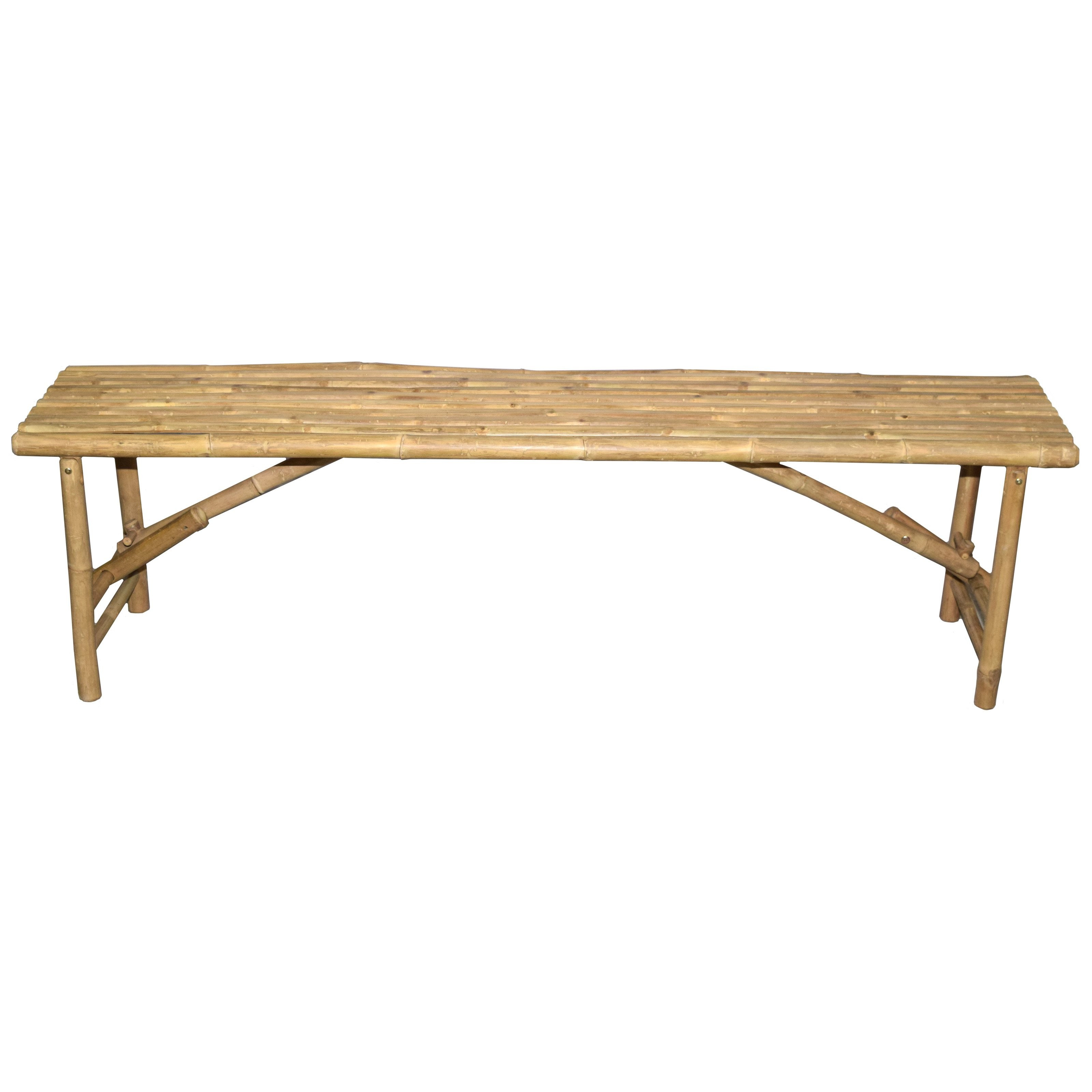 Bamboo54 Long 63-in. Folding Bamboo Bench | Hayneedle