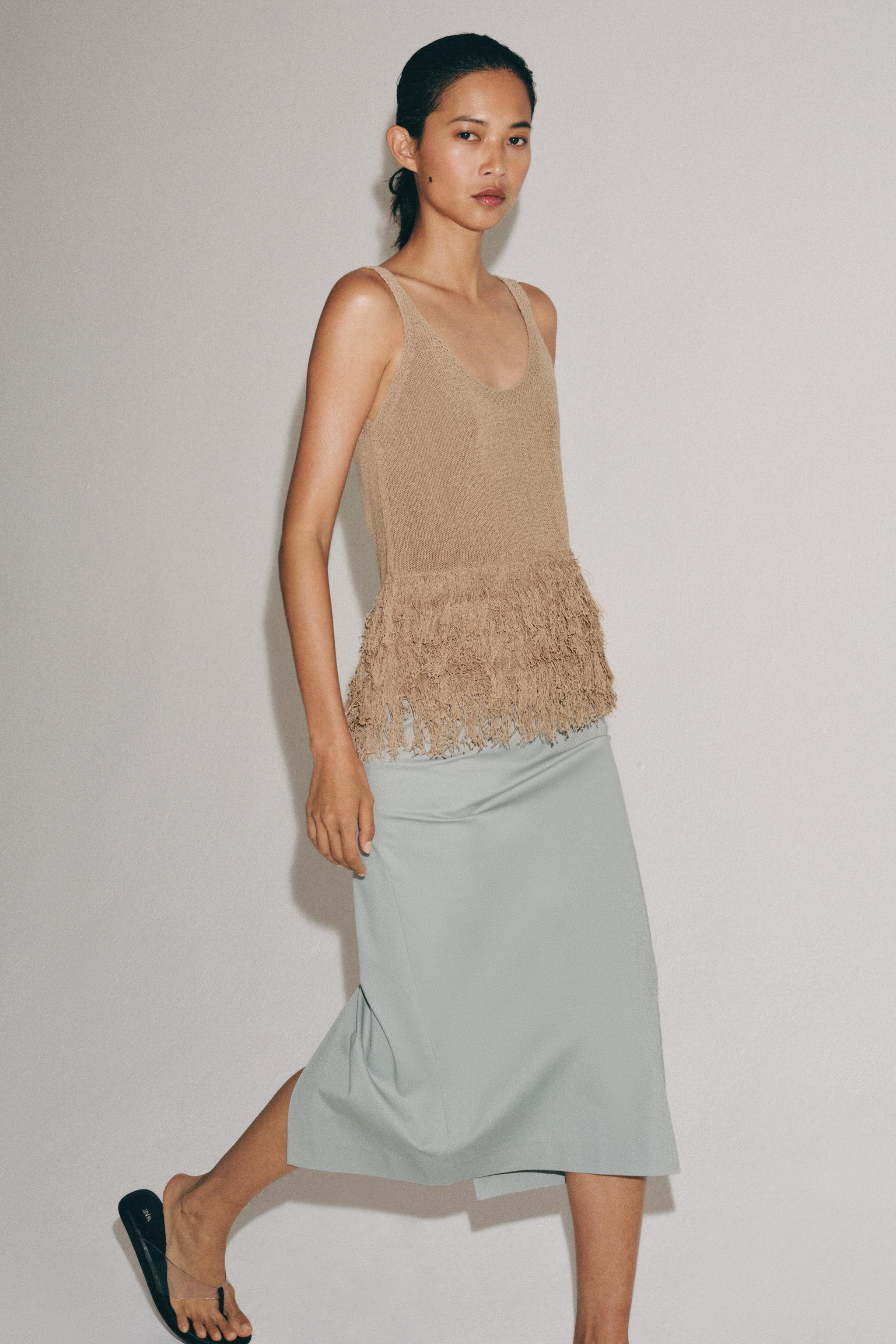 FRINGED KNIT TOP | Zara UK