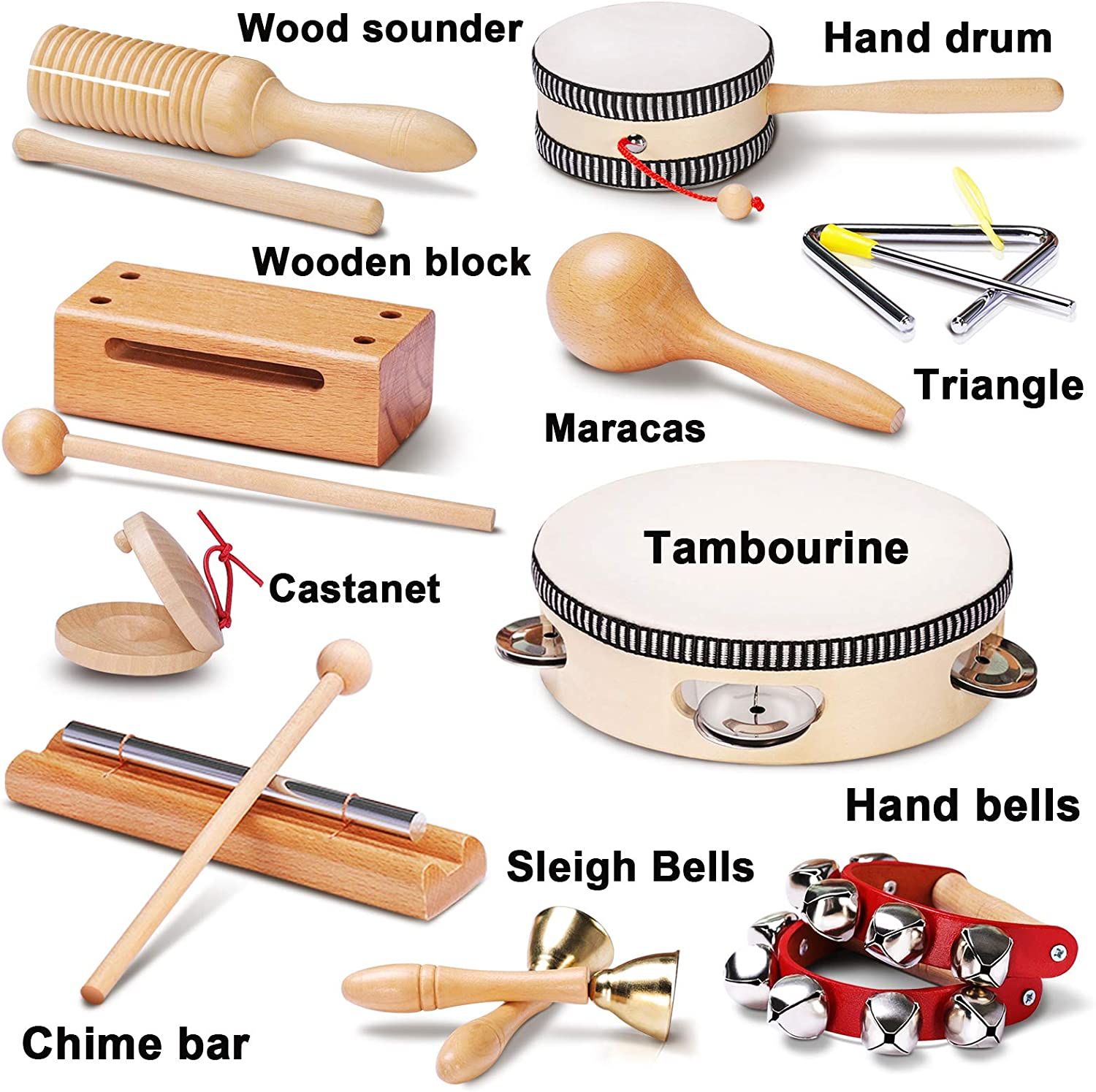 LOOIKOOS Toddler Musical Instruments Natural Wooden Percussion Instruments Toy for Kids Preschool... | Amazon (US)