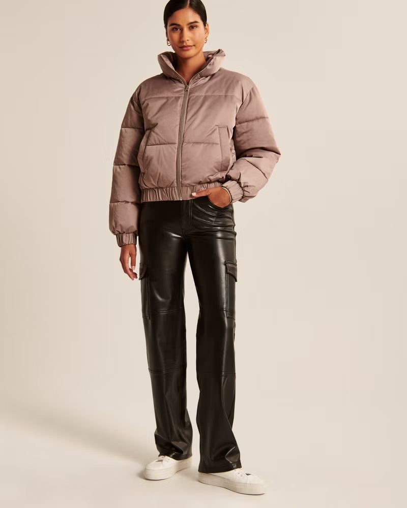 Women's Vegan Leather Cargo 90s Relaxed Pants | Women's Bottoms | Abercrombie.com | Abercrombie & Fitch (US)