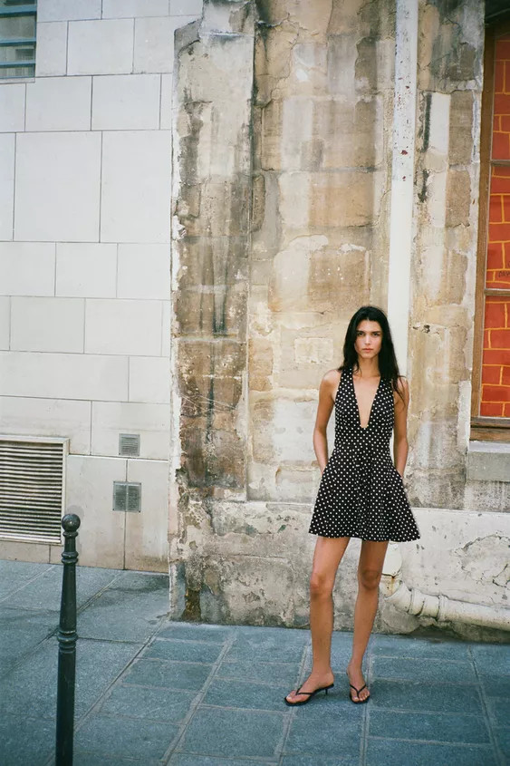 POLKA DOT HALTER SHORT DRESS | Zara UK