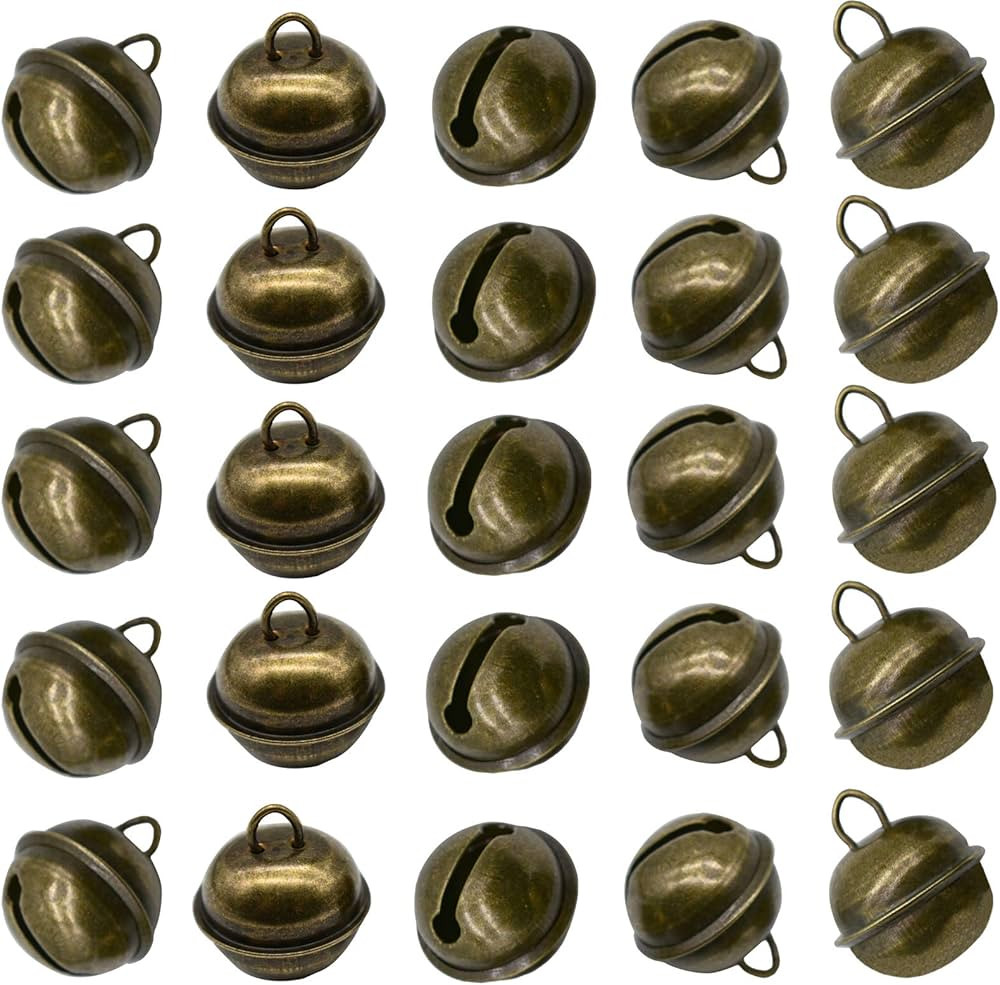 Maydahui 50 PCS Vintage Jingle Bell 1 Inches Antique Decorative Tone Copper Bell for Pet Dog Cat ... | Amazon (US)