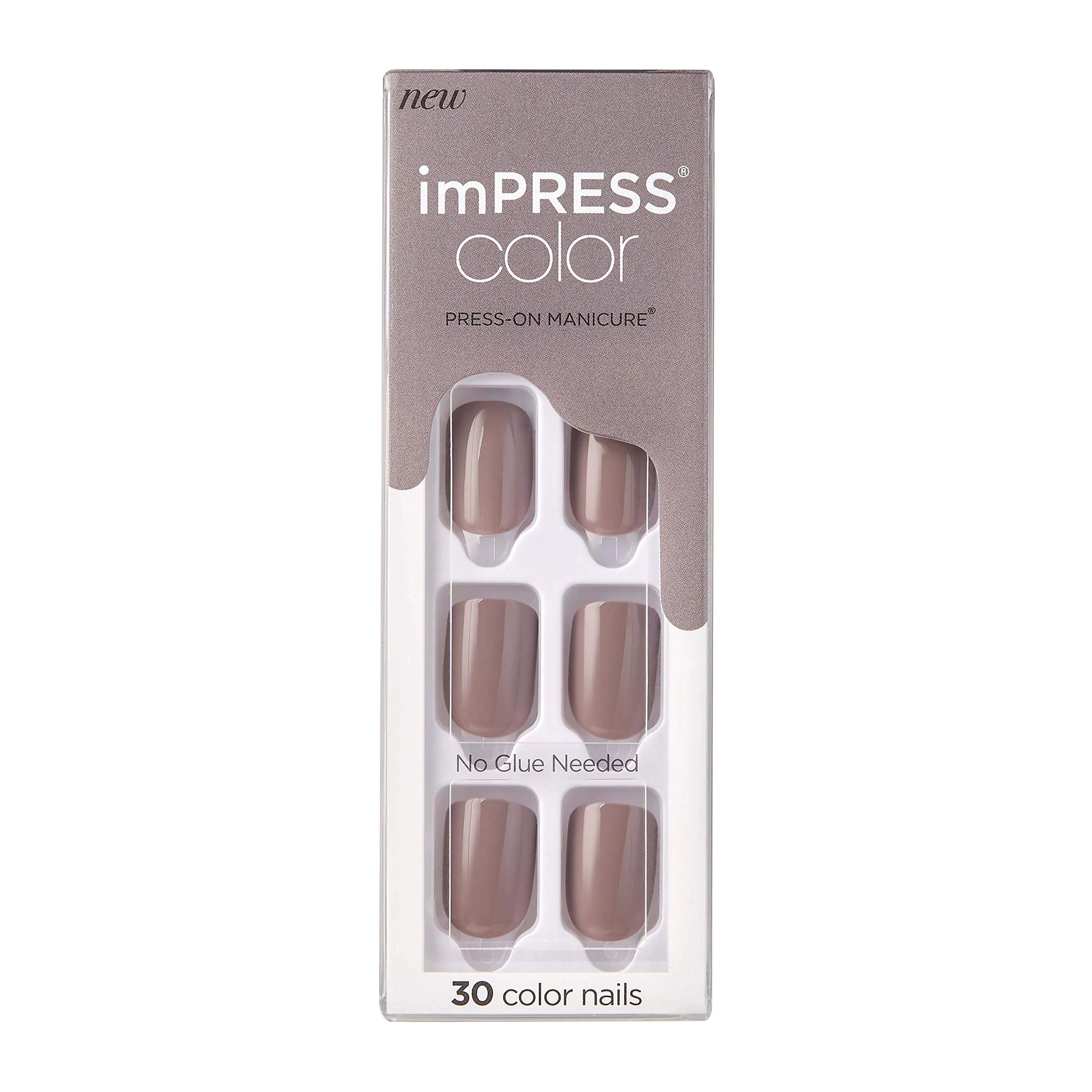 KISS imPRESS Color Press-On Manicure, Gel Nail Kit, PureFit Technology, Short Length, Taupe Prize... | Walmart (US)