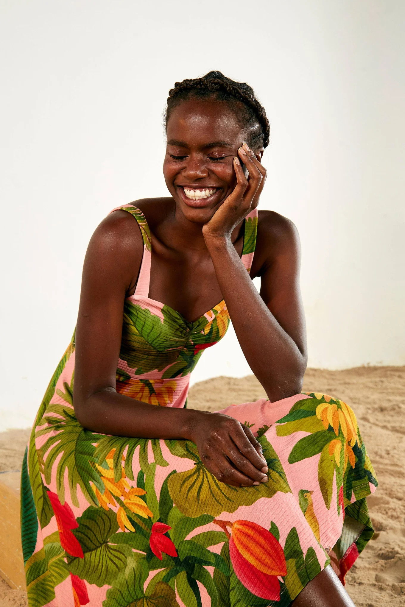 PINK COCOA FOREST JERSEY DRESS | FarmRio (US)