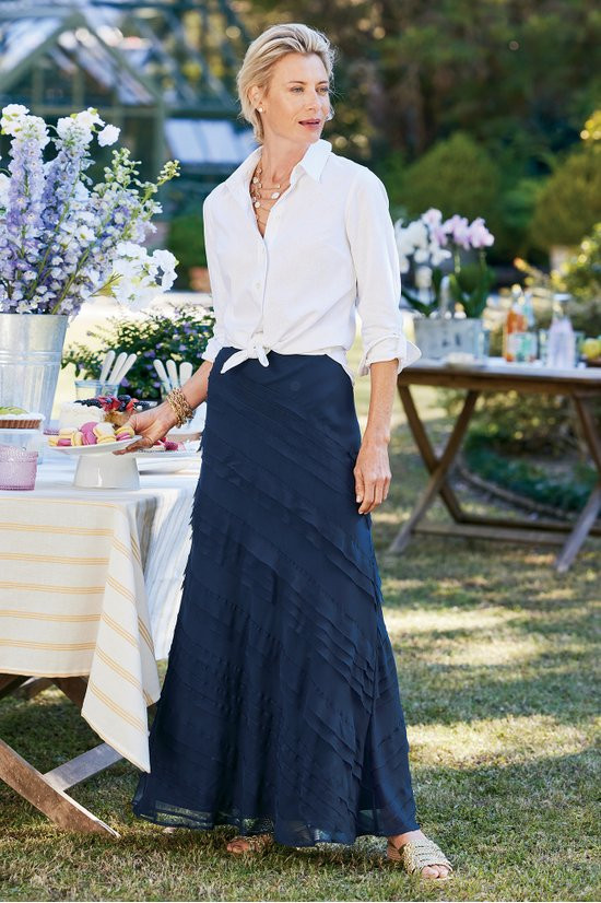 Silk Tiered Skirt | Soft Surroundings