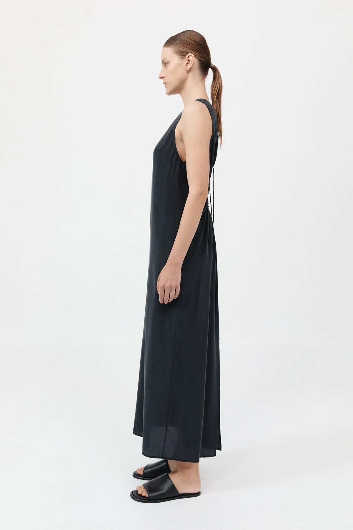 Drawstring Silk Dress - Black | St. Agni (US, UK, EU)